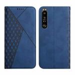 For Sony Xperia 1 III Diamond Splicing Skin Feel Magnetic Leather Phone Case(Blue)