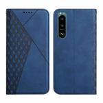 For Sony Xperia 5 III Diamond Splicing Skin Feel Magnetic Leather Phone Case(Blue)