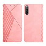 For Sony Xperia 10 III Diamond Splicing Skin Feel Magnetic Leather Phone Case(Rose Gold)