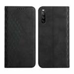 For Sony Xperia 10 III Diamond Splicing Skin Feel Magnetic Leather Phone Case(Black)