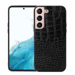 For Samsung Galaxy S22 5G Crocodile Top Layer Cowhide Leather Phone Case(Black)
