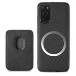 For Samsung Galaxy S20+ Carbon Fiber Leather Card Magsafe Phone Case(Black)