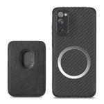 For Samsung Galaxy S20 FE Carbon Fiber Leather Card Magsafe Phone Case(Black)