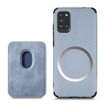 For Samsung Galaxy A31 Carbon Fiber Leather Card Magsafe Phone Case(Blue)