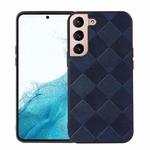 For Samsung Galaxy S22 5G Weave Plaid PU Phone Case(Blue)