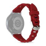 22mm Ring Buckle Silicone Watch Band(Dark Red)