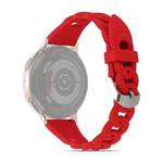 22mm Ring Buckle Silicone Watch Band(Red)