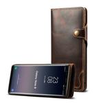 For Galaxy Note9 Denior Oil Wax Cowhide Magnetic Button Horizontal Flip Leather Case with Card Slots & Wallet(Brown)
