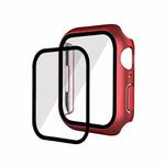 Electroplating Matte All-inclusive PC + Tempered Glass Watch Case For Apple Watch Series 9 / 8 / 7 41mm(Red Aluminum)