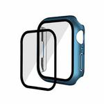 Electroplating Matte All-inclusive PC + Tempered Glass Watch Case For Apple Watch Series 9 / 8 / 7 41mm(Blue Aluminum)