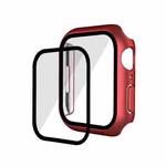 Electroplating Matte All-inclusive PC + Tempered Glass Watch Case For Apple Watch Series 9 / 8 / 7 45mm(Red Aluminum)