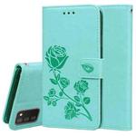 For Samsung Galaxy A03s 164mm Rose Embossed Leather Phone Case(Green)