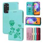 For Redmi Note 11 Global Version / Note 11S 4G Global Version Rose Embossed Leather Phone Case(Green)