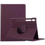 For Samsung Galaxy Tab S8 Ultra 360 Degrees Rotation Holder Litchi Leather Tablet Case(Purple)