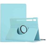 For Samsung Galaxy Tab S8 Ultra 360 Degrees Rotation Holder Litchi Leather Tablet Case(Sky Blue)
