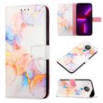 For Nokia 1.4 PT003 Marble Pattern Flip Leather Phone Case(Galaxy Marble White LS004)