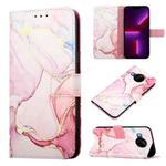 For Nokia C20 Plus PT003 Marble Pattern Flip Leather Phone Case(Rose Gold LS005)