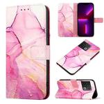 For OnePlus 10 Pro 5G PT003 Marble Pattern Flip Leather Phone Case(Pink Purple Gold LS001)