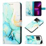 For OnePlus 10 Pro 5G PT003 Marble Pattern Flip Leather Phone Case(Green LS003)