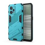 For OPPO Realme 9 Pro+ Punk Armor 2 in 1 PC + TPU Shockproof Phone Case with Invisible Holder(Blue)