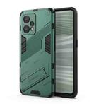 For OPPO Realme 9 Pro+ Punk Armor 2 in 1 PC + TPU Shockproof Phone Case with Invisible Holder(Green)