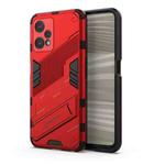 For OPPO Realme 9 Pro Punk Armor 2 in 1 PC + TPU Shockproof Phone Case with Invisible Holder(Red)