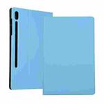For Samsung Galaxy Tab S8 Ultra Elasticity Leather Tablet Case with Holder(Blue)
