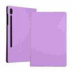 For Samsung Galaxy Tab S8 Ultra Elasticity Leather Tablet Case with Holder(Purple)