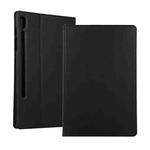 For Samsung Galaxy Tab S8 Ultra Elasticity Leather Tablet Case with Holder(Black)