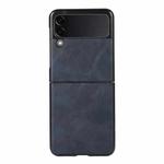 For Samsung Galaxy Z Flip 3 5G Cowhide Texture PU Phone Case(Blue)