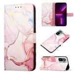For Xiaomi Redmi Note 10 4G / Note 10s PT003 Marble Pattern Flip Leather Phone Case(Rose Gold LS005)