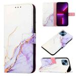 For iPhone 13 mini PT003 Marble Pattern Flip Leather Phone Case (LS006)