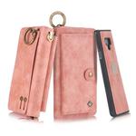 For Galaxy Note 9 POLA Multi-function Fashion Zipper Magnetic Horizontal Flip Leather Case with Card Slots & Wallet & Photo Frame & Lanyard(Pink)