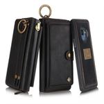 For Galaxy S9 POLA Multi-function Fashion Zipper Magnetic Horizontal Flip Leather Case with Card Slots & Wallet & Photo Frame & Lanyard(Black)