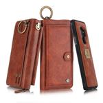 For Galaxy S9+ POLA Multi-function Fashion Zipper Magnetic Horizontal Flip Leather Case with Card Slots & Wallet & Photo Frame & Lanyard(Brown)