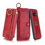 For Galaxy S10e POLA Multi-function Fashion Zipper Magnetic Horizontal Flip Leather Case with Card Slots & Wallet & Photo Frame & Lanyard(Red)