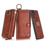 For Huawei P30 Pro POLA Multi-function Fashion Zipper Magnetic Horizontal Flip Leather Case with Card Slots & Wallet & Photo Frame & Lanyard(Brown)