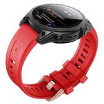 For Garmin Fenix 7S Silicone Rose Gold Buckle Watch Band(Red)