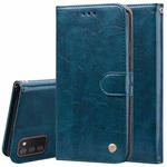 For Samsung Galaxy A03s 164mm Oil Wax Texture Leather Phone Case(Blue)