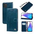 For Samsung Galaxy A03 164mm Oil Wax Texture Leather Phone Case(Blue)