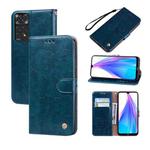 For Xiaomi Redmi Note 11 4G / Note 11S Oil Wax Texture Leather Phone Case(Blue)