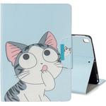 For iPad 10.2 Colored Drawing Pattern Horizontal Flip Leather Case with Holder & Card Slot & Wallet(Cat)
