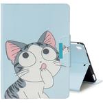 For iPad Air / Air 2 / iPad 9.7 (2017) / iPad 9.7 (2018) Colored Drawing Pattern Horizontal Flip Leather Case with Holder & Card Slot & Wallet(Cat)