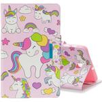 For Galaxy Tab A 8.0 (2018) T387 Colored Drawing Pattern Horizontal Flip Leather Case with Holder & Card Slot & Wallet(Multiple Unicorns)