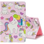 For Galaxy Tab S5e T720 Colored Drawing Pattern Horizontal Flip Leather Case with Holder & Card Slot & Wallet(Multiple Unicorns)