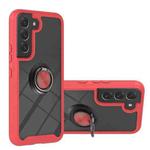For Samsung Galaxy S22 Shockproof PC + TPU Phone Case with Ring Holder(Red)