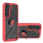 For Samsung Galaxy S22+ Shockproof PC + TPU Phone Case with Ring Holder(Red)