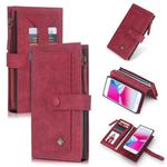 For iPhone 6 Plus / 6s Plus POLA Multi-function Fashion Magnetic Horizontal Flip Leather Case with Card Slots & Wallet & Photo Frame & Holder(Red)