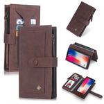 For iPhone X POLA Multi-function Fashion Magnetic Horizontal Flip Leather Case with Card Slots & Wallet & Photo Frame & Holder(Coffee)