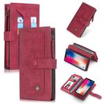 For iPhone X POLA Multi-function Fashion Magnetic Horizontal Flip Leather Case with Card Slots & Wallet & Photo Frame & Holder(Red)